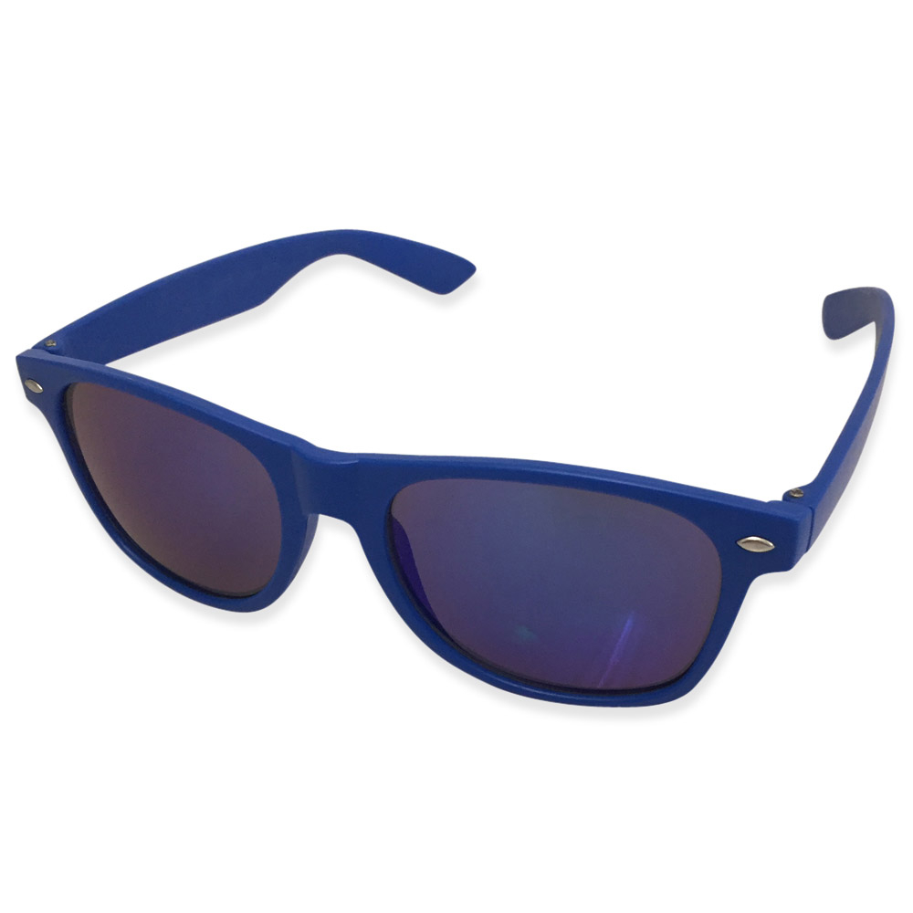 Blå Wayfarer Solbriller med Spejlrefleks – Fantastisk Tilbud!