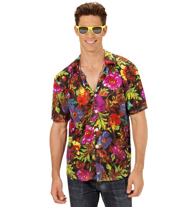 Sort Blomstret Hawaii Skjorte til Temafest - Fantastisk Tilbud!