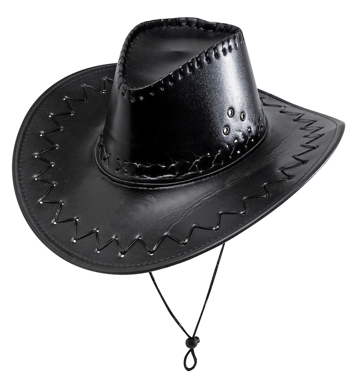 Sort Cowboy Hat i Læderlook - Fantastisk Tilbud!