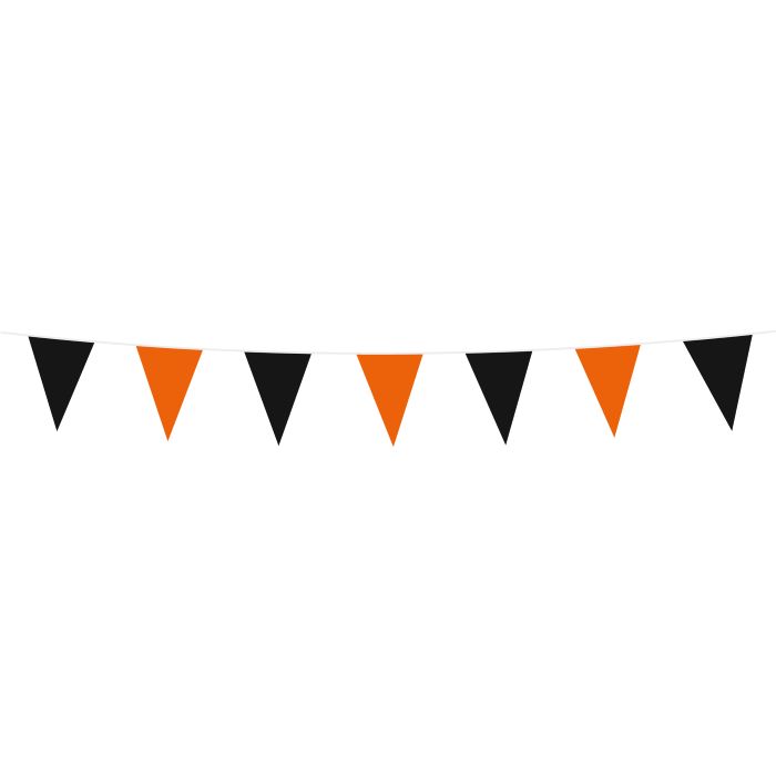 Sort og Orange Halloween Flagguirlande - Perfekt til Fest!