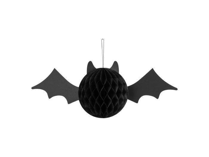 Sort Papir Flagermus Honeycomb - Perfekt til Halloween Fest!