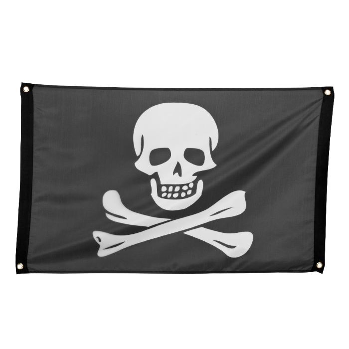 Sort Piratbanner med Dødningehoved - Perfekt til Fest!