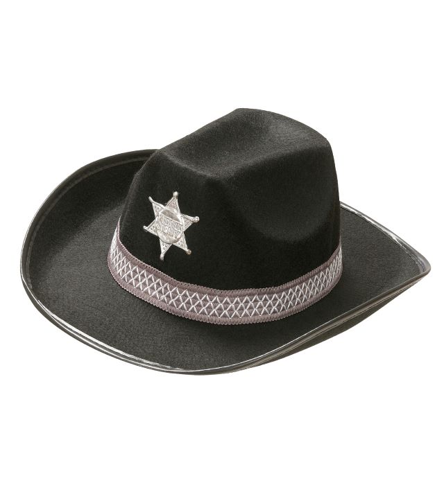 Sort Sherif Cowboyhat - Fantastisk til fest og leg!