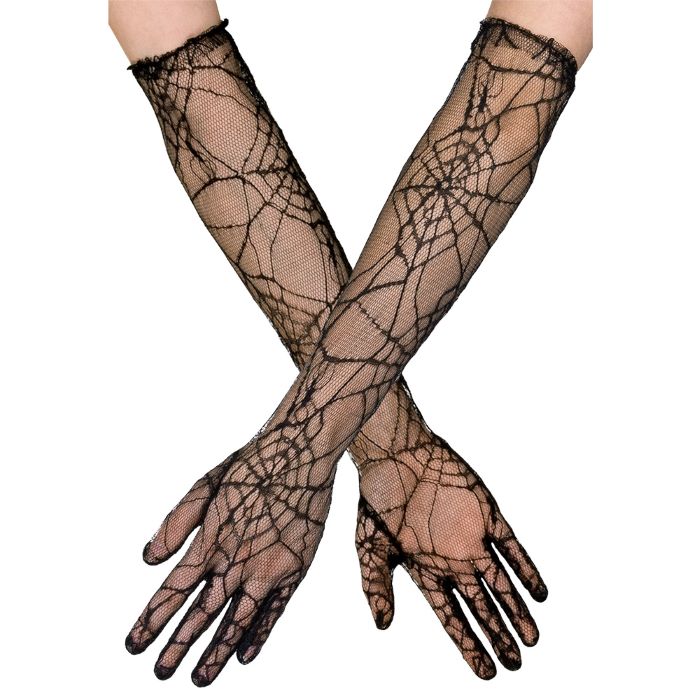 Sort Spindelvæv Nethandsker til Festen - Perfekt til Halloween!