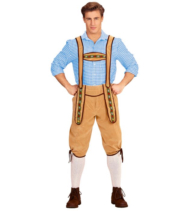Tyroler Lederhosen Bukser i Beige - Fantastisk Tilbud!