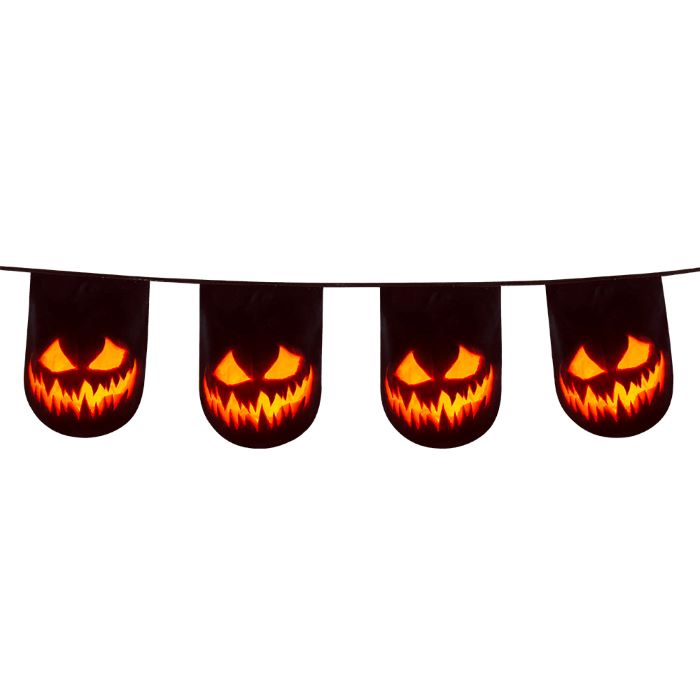 Uhyggelig Halloween Græskar Guirlande i Plastik