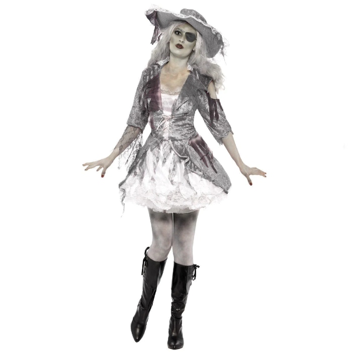 Uhyggeligt Spøgelses Pirat Kostume til Halloween