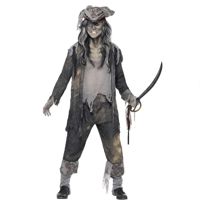 Skræmmende Spøgelses Pirat Kostume - Halloween Tilbud!