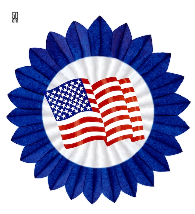 USA Blå Rosette 50 cm til Temafest - Få den nu!