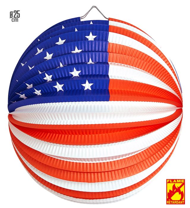 USA Rund Lanterne - Ø25 CM til Temafest