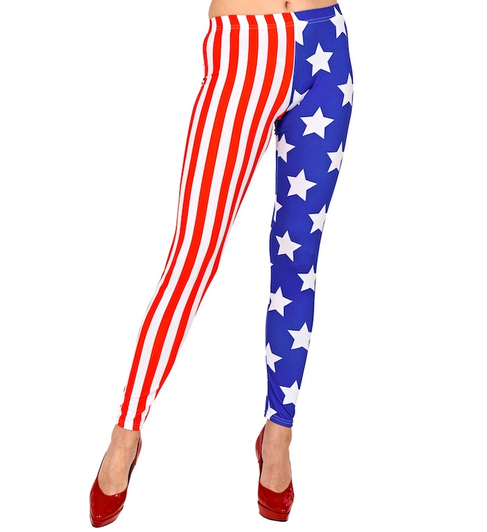 USA Leggings med Striber og Stjerner til Fest!