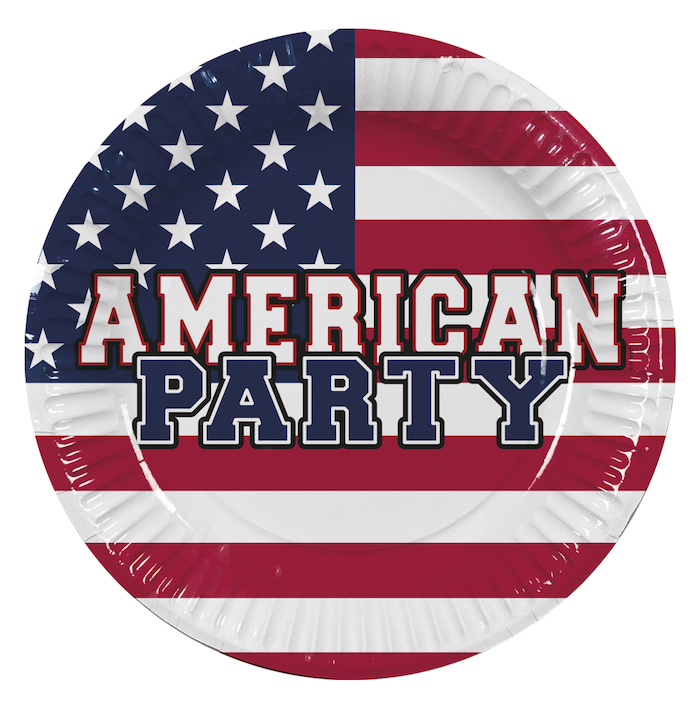 USA Paptallerkner 10 stk. - Perfekte til fest!