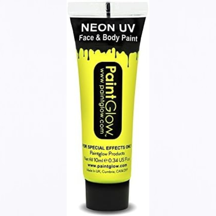 Neon Gul UV Kropsmaling - Perfekt til Fest og Event!