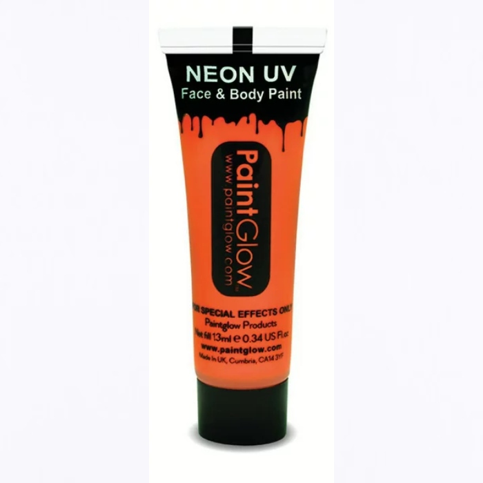 Neon Orange Kropsmaling - Uv Sikker til Festen