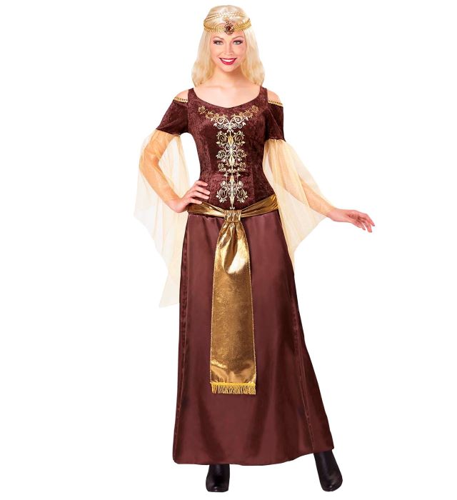 Viking Kjole Kostume i Brun - Fantastisk Tilbud!