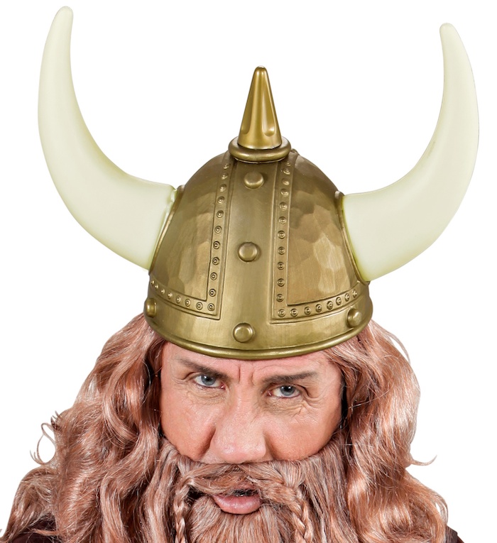 Vikingehjelm med Spids og Horn til Temafest