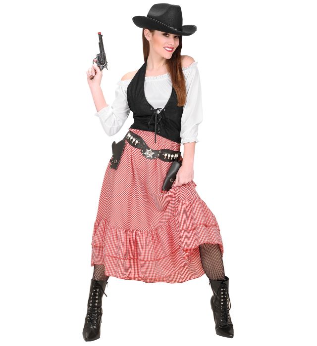 Western Cowgirl Kostume - 3 Dele til Temafest