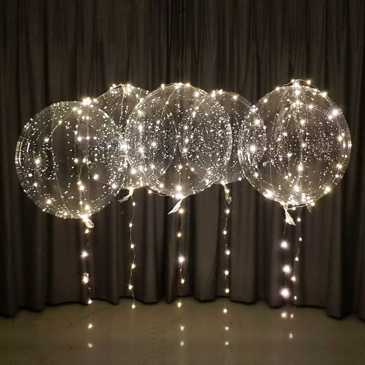 5x LED Balloner - Hvid Lyskæde Til Festen