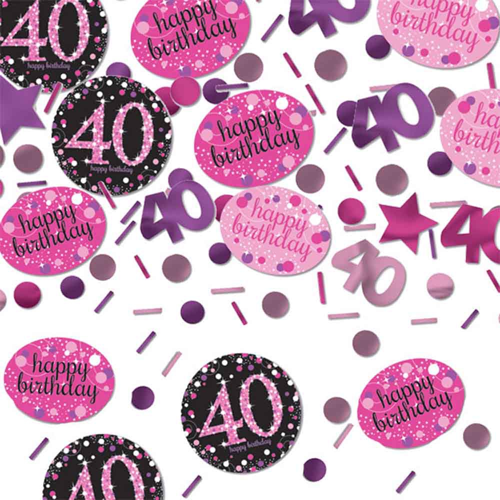 40 Års Fødselsdag Konfetti – Pink Festpynt til Din Fejring