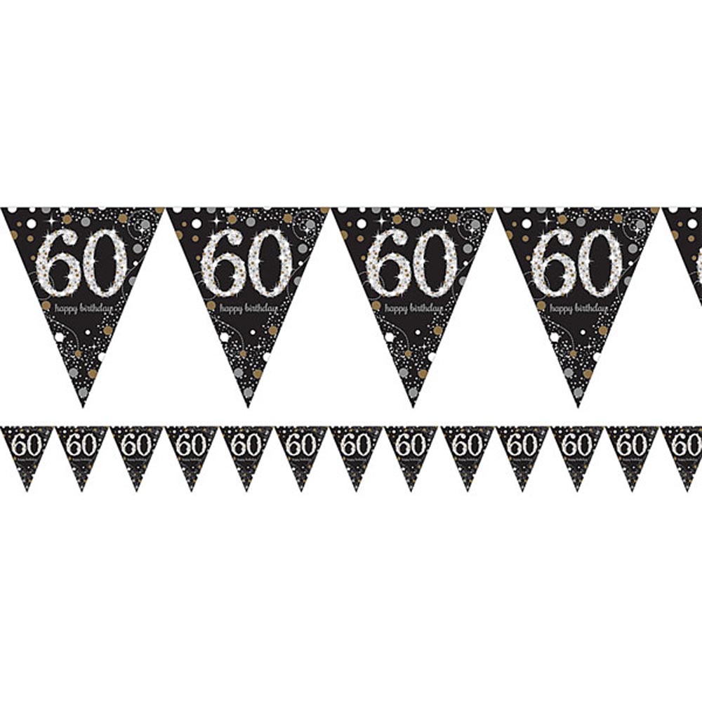 Holografisk Sølv Banner til 60 års Fødselsdag - Festligt!