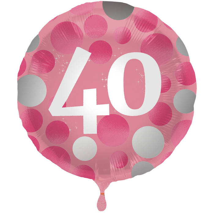 40 Års Pink Folie Ballon - Perfekt til Fødselsdag!