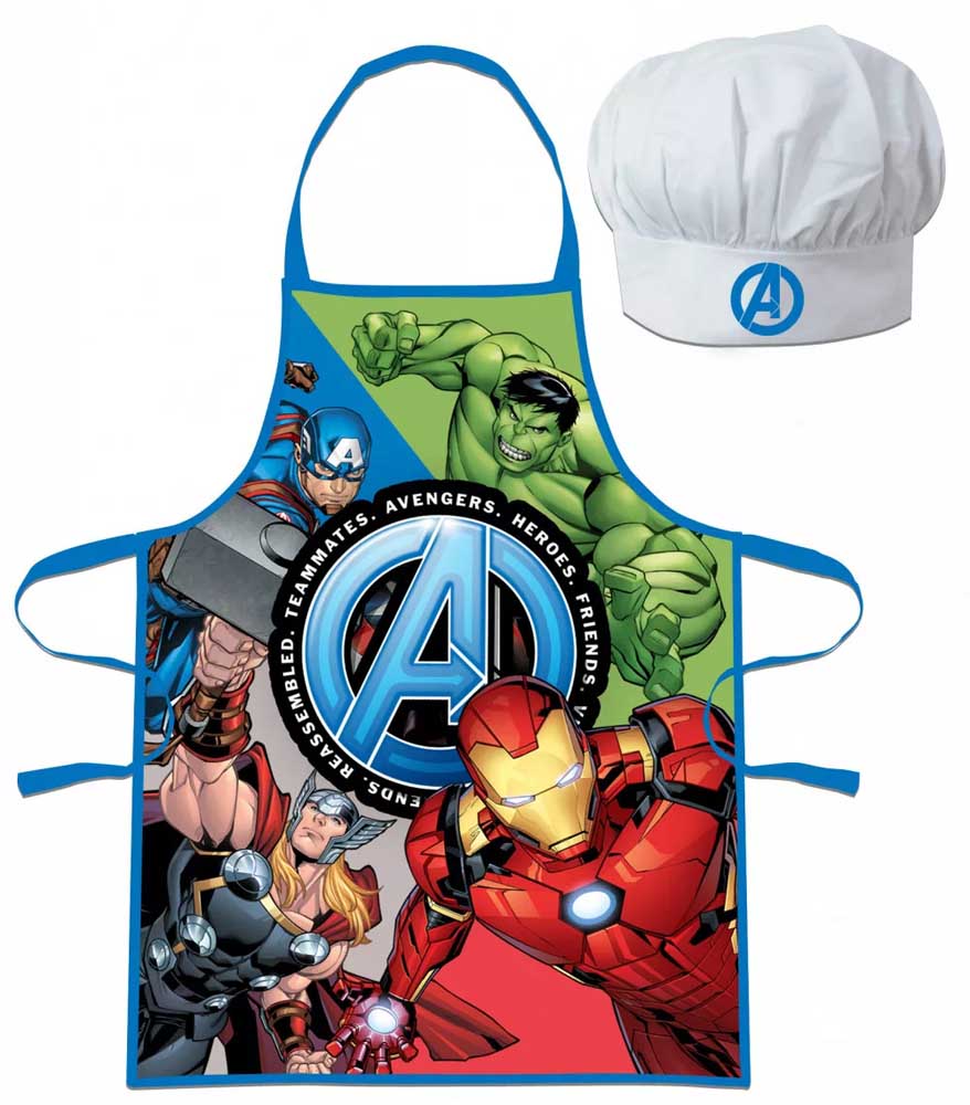 Avengers Forklæde og Kokkehue til Små Superhelte
