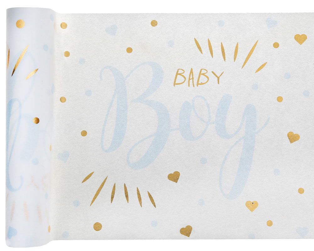 Elegant Bordløber til Babyshower med "Baby Boy" Design