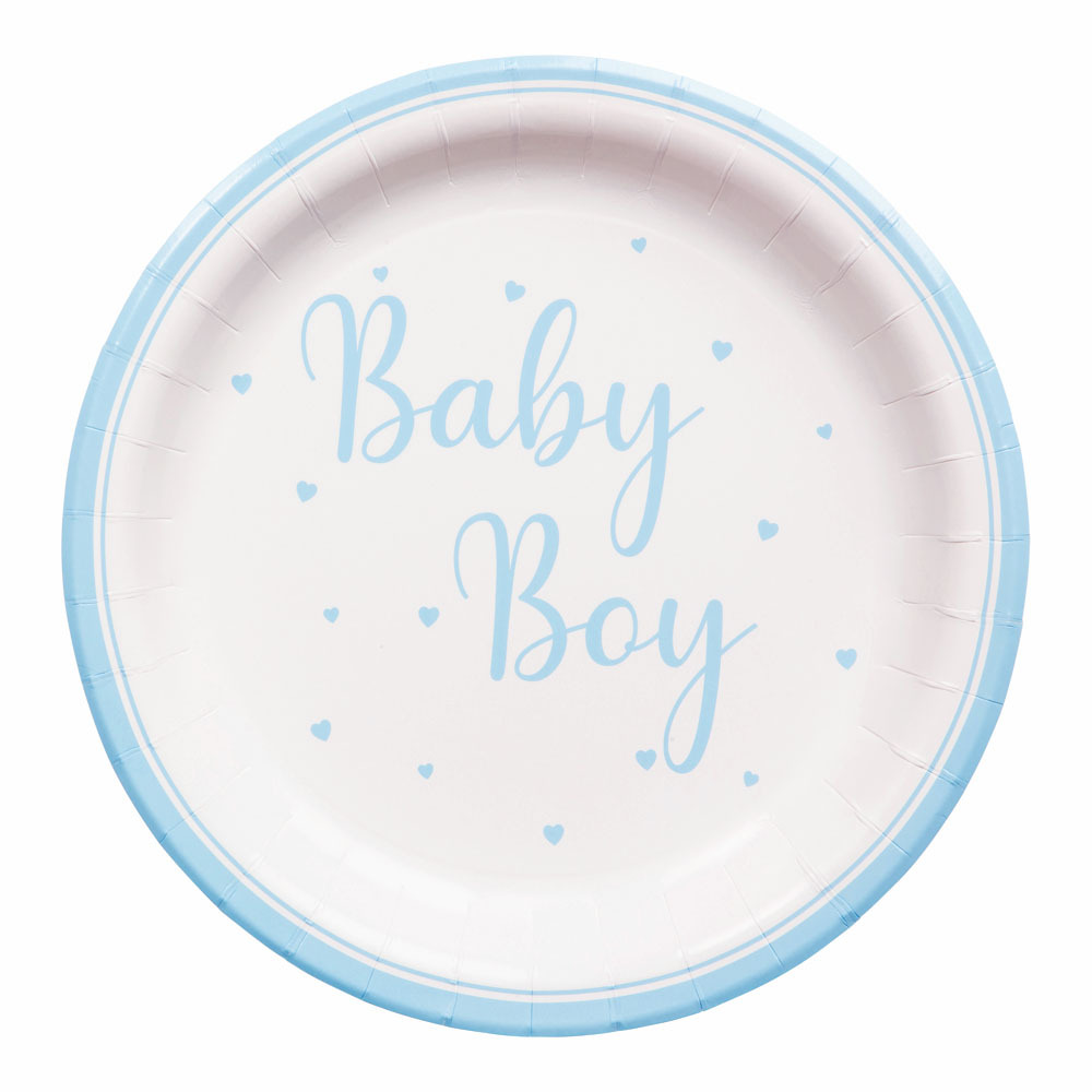 Baby Dreng Paptallerkner – Perfekte til Barnedåb & Babyshower
