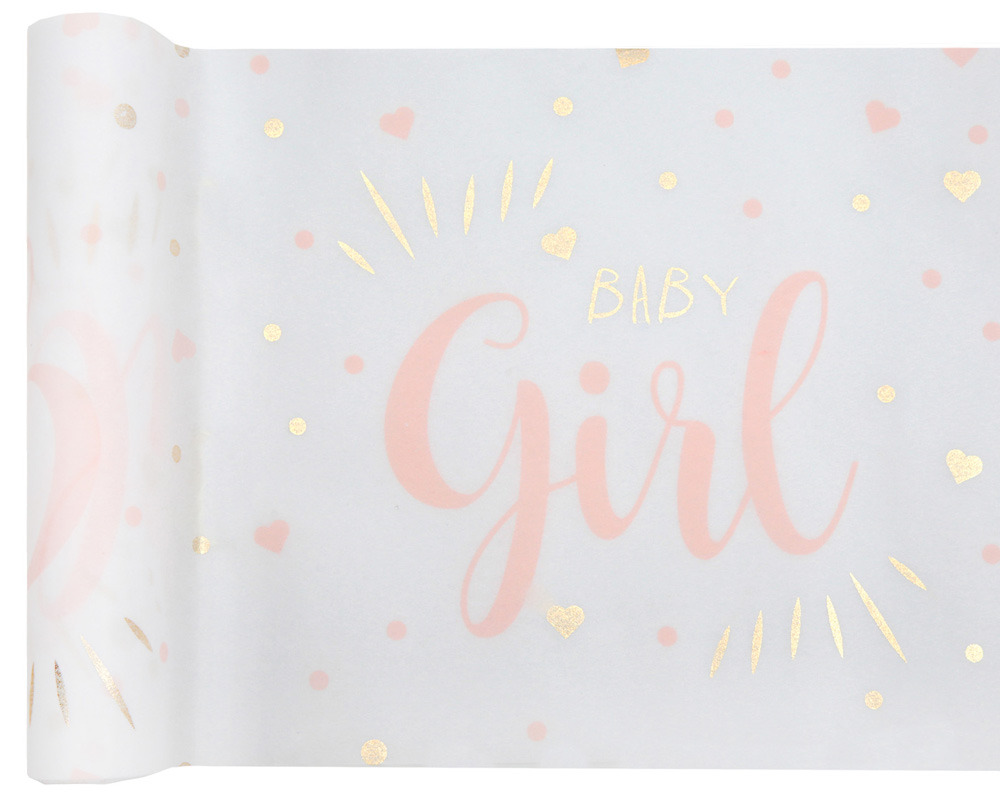 Elegant Bordløber til Babyshower – Rosa og Guld – 3 m
