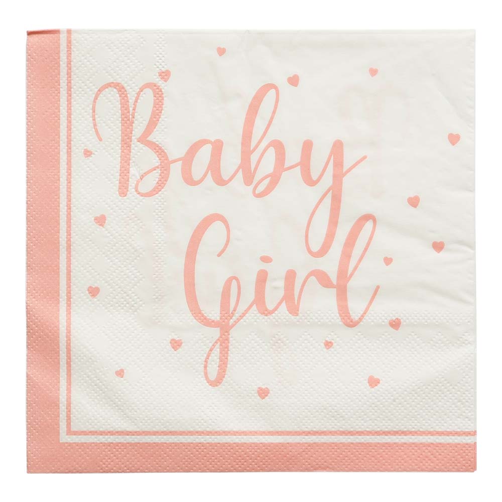 Baby Girl Servietter – 16 Stk til Baby Shower & Dåb