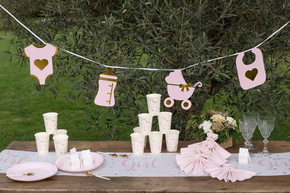 Sød Guirlande til Babyshower & Barnedåb - Pige Tema