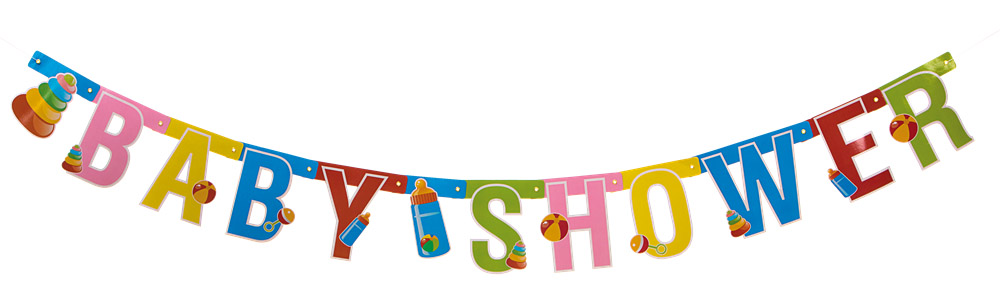 Farverigt Banner til Baby Shower – Festlig Dekoration
