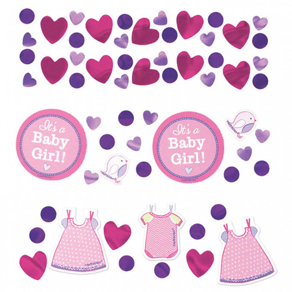 Baby Shower Konfetti – Festligt Pap & Metal til Pige
