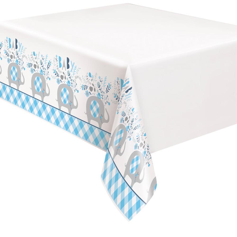 Baby Shower Plastikdug med Elefanter og Blomsterdesign