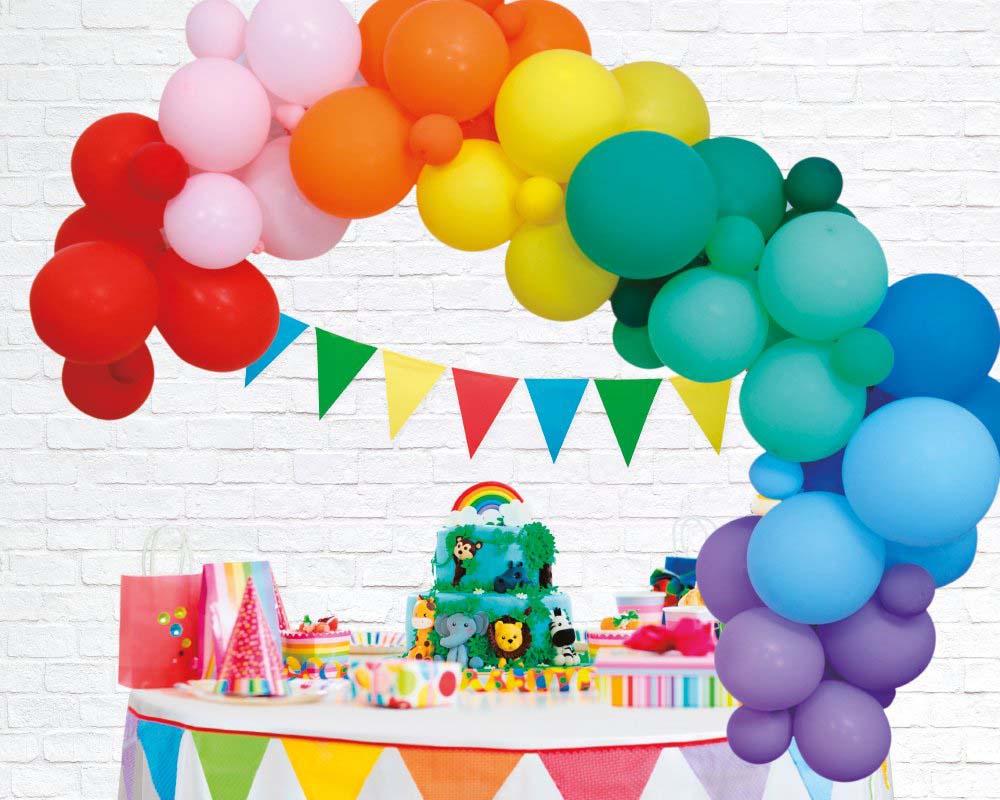 Regnbue Ballonbue Sæt – Perfekt til Festlig Dekoration