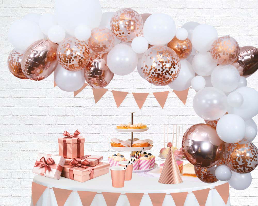 Rosen Guld Ballonbue Sæt til Fantastiske Fester