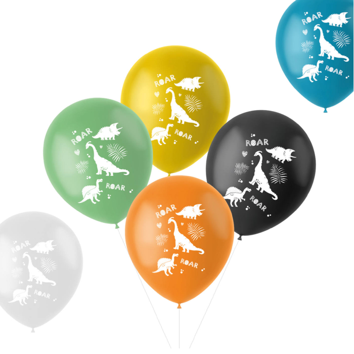 Dinosaur Balloner - 6 stk. 33 cm til Festen