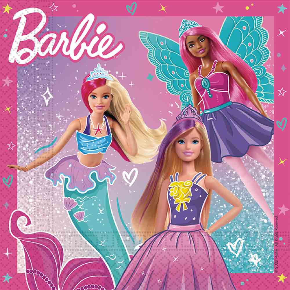 Barbie Fantasy Fødselsdag Servietter – 20 Stk til Festen