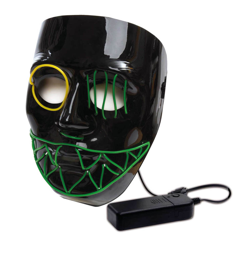 Skræmmende Black Bite LED Maske til Halloween Fest