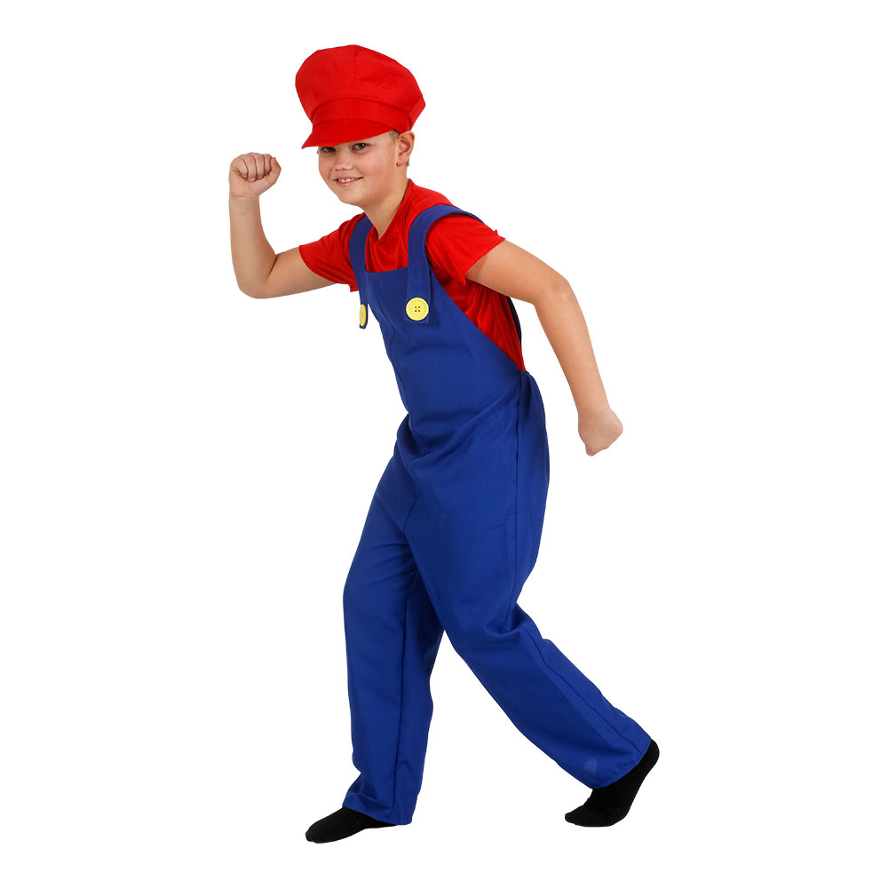 Blikkenslager Mario Børnekostume til Temafest - Sjovt Eventyr!