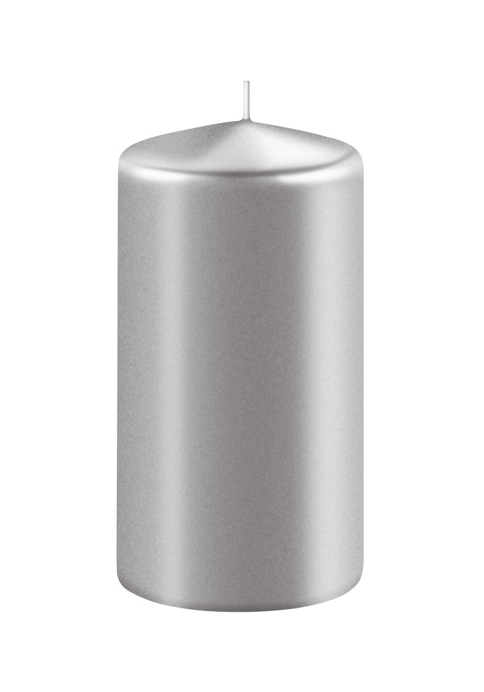 Elegant Sølvmetallic Bloklys til Julefest - 5x10 cm
