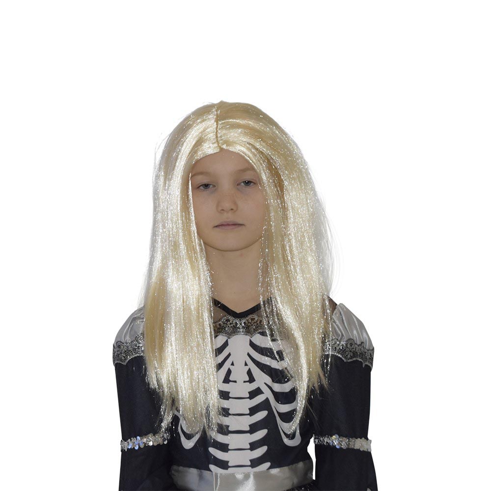 Blond Langhåret Børneparyk til Halloween Festligheder