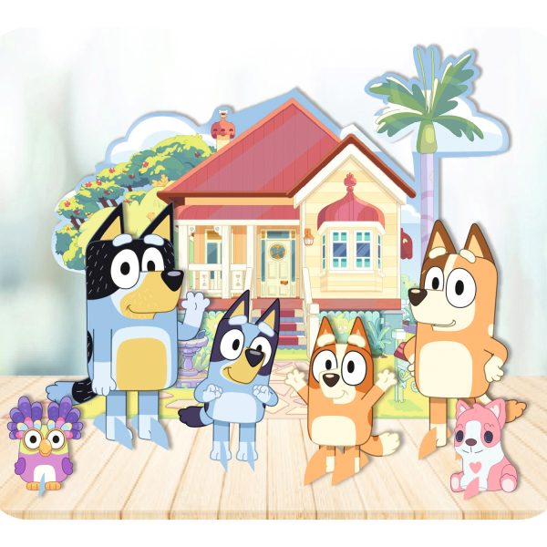 Bluey Borddekoration Kit - Festligt Fødselsdagstilbehør