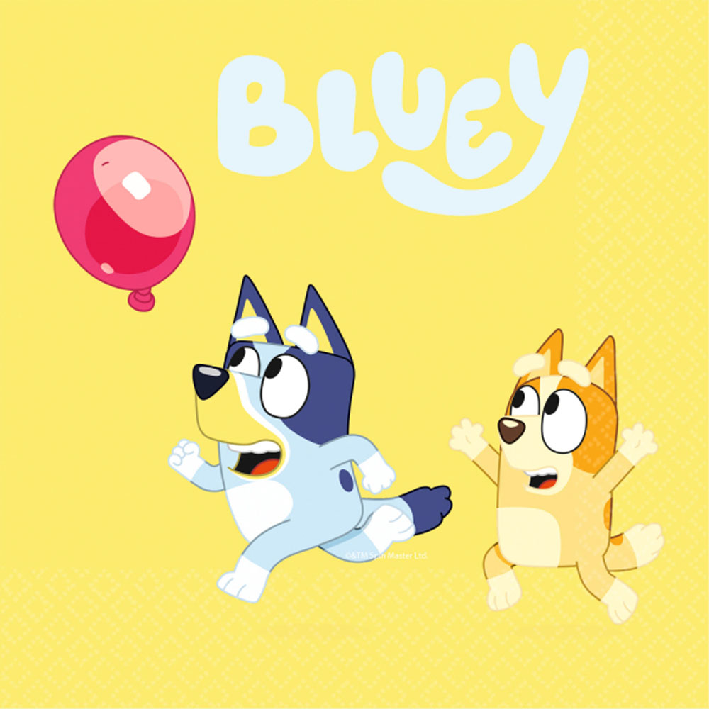 Bluey Servietter 16 Stk – Perfekte til Fødselsdagsfest!