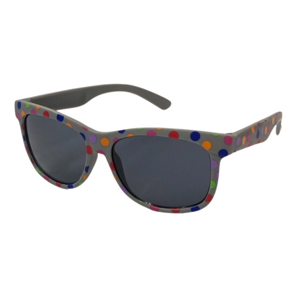 Grå Børnesolbriller med Farverige Prikker – Fantastisk Tilbud!