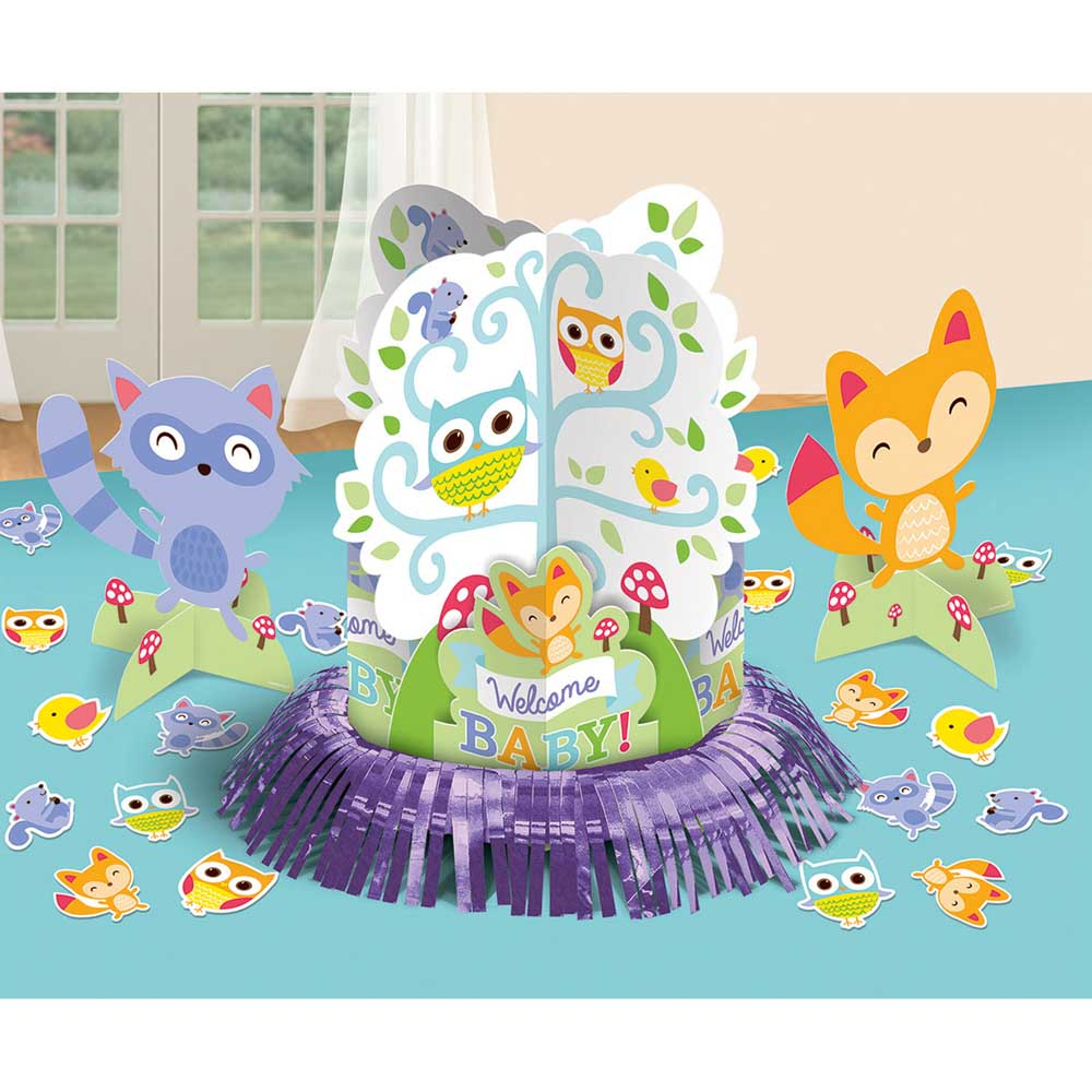 Borddekorationer med Konfetti – Woodland til Baby Shower