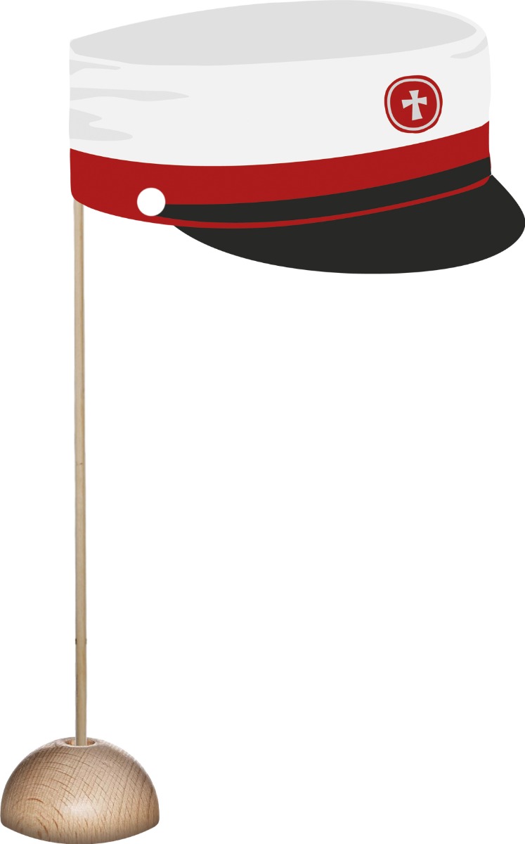 Røde Studenterhue Bordflag - 5 stk. til Dimission Fest