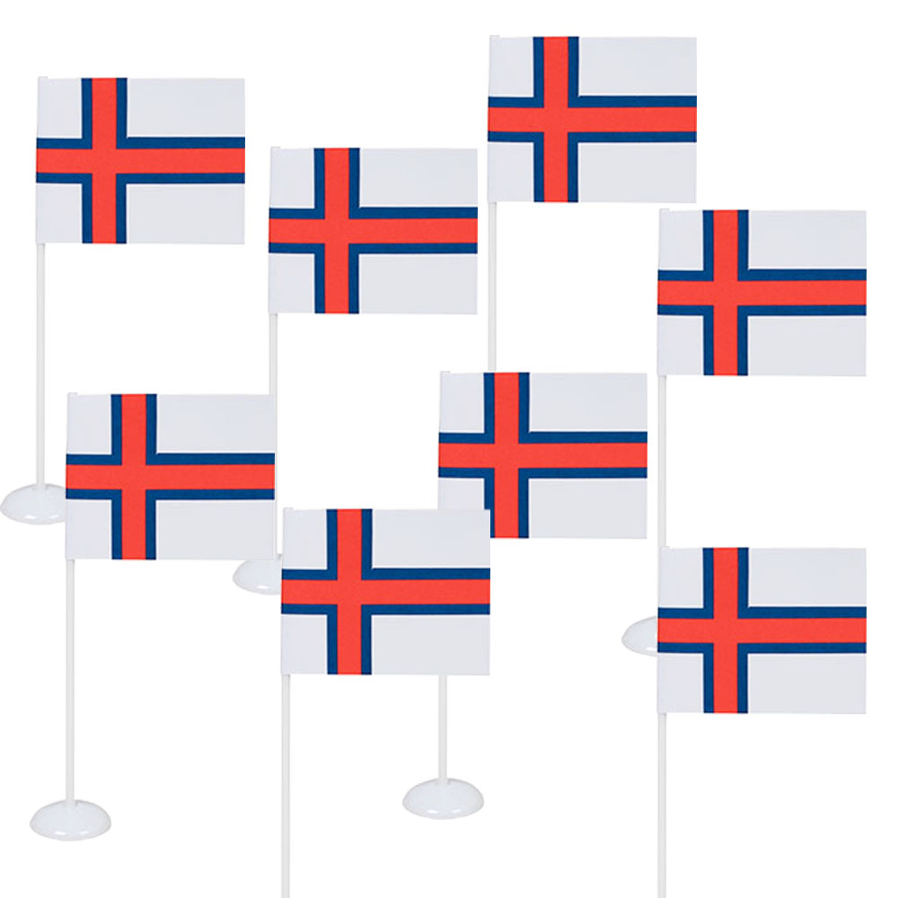 Færøske bordflag - 8 stk. til festlig dekoration