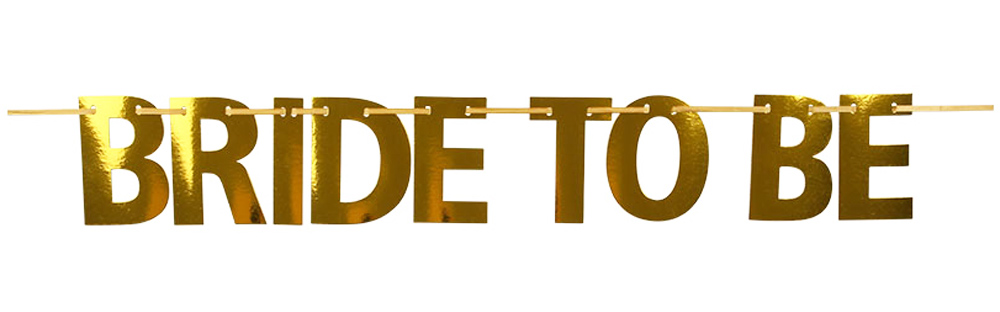 Elegant Guldmetallic Brude Banner til Polterabend Fest
