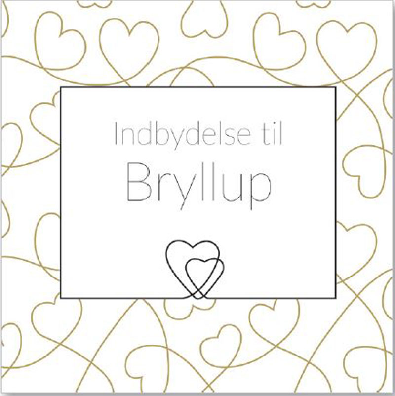 Bryllupsindbydelser med Guldhjerter – 5 Elegante Kuverter